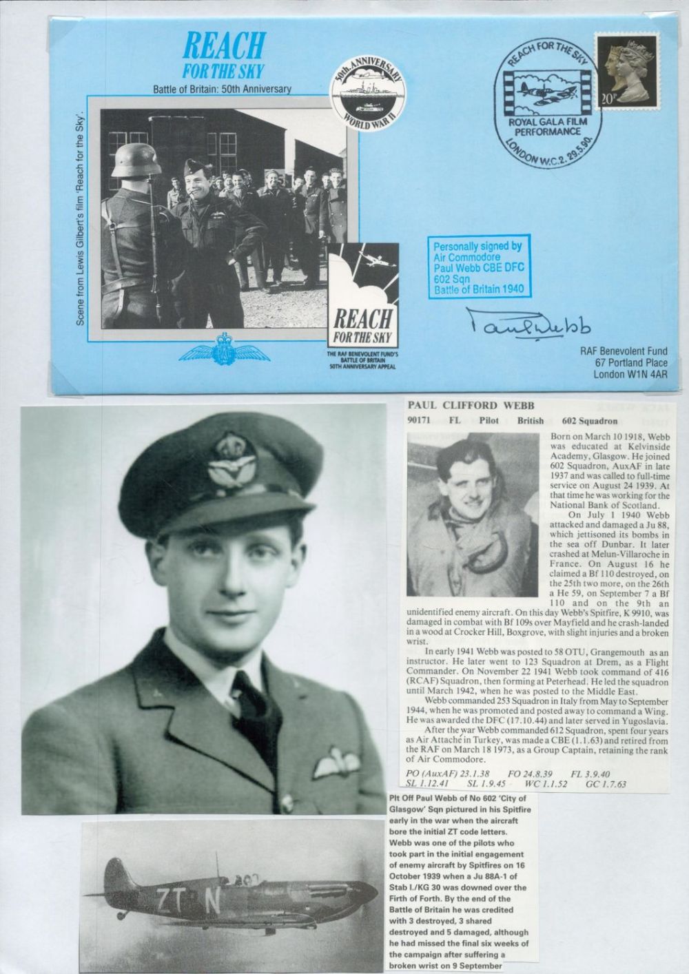 Lot 239: WW2 BOB fighter pilots Alexander Hess 310 sqn,...