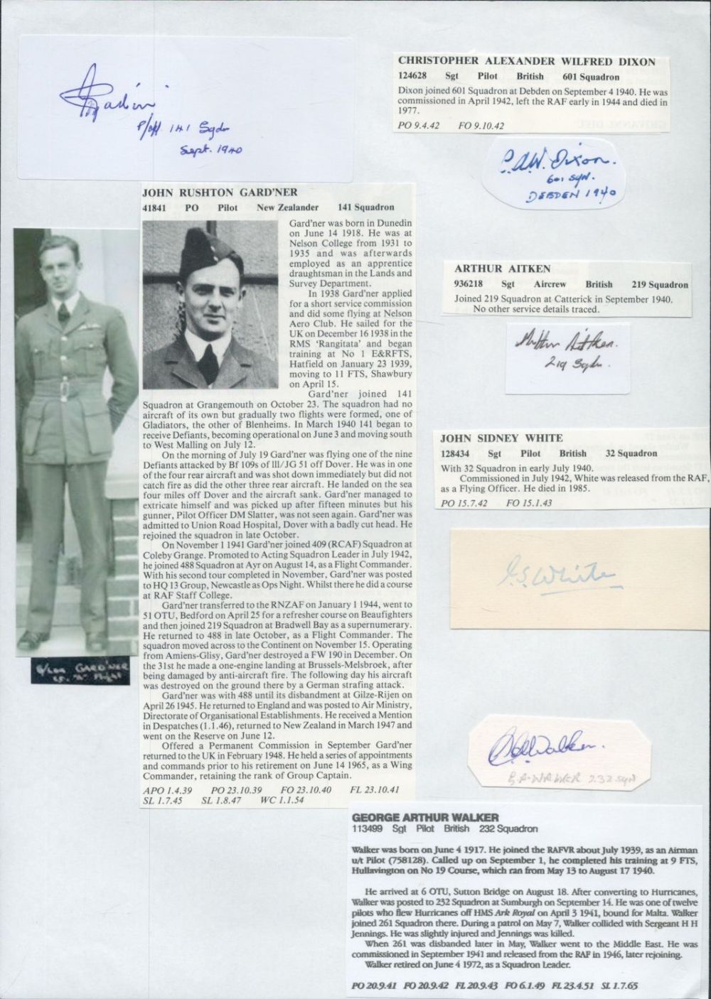 Lot 256: WW2 BOB fighter pilots Roger Morewood 248 sqn,...