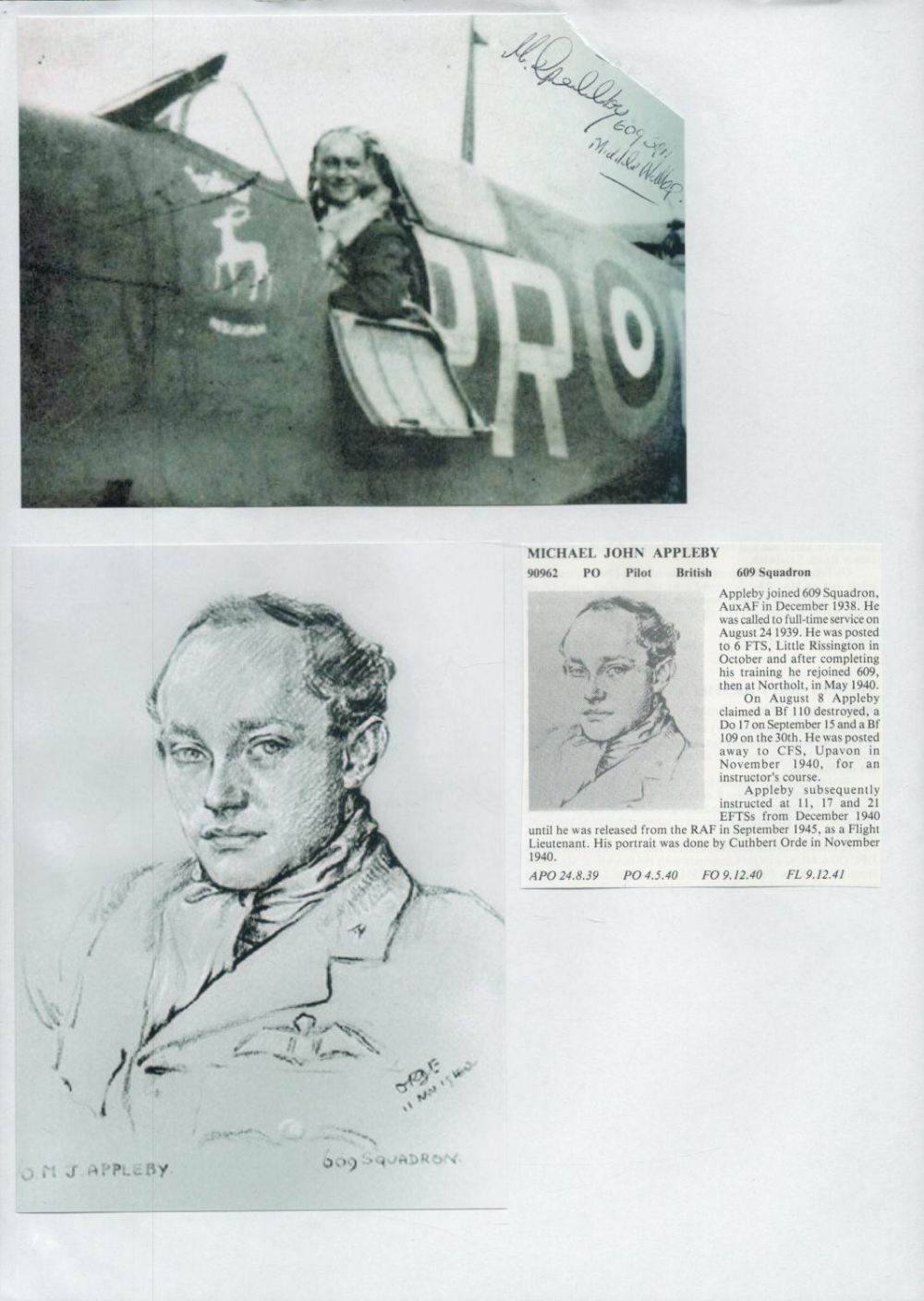 Lot 270: WW2 BOB fighter pilot Herbert Pinfold signed BOB...