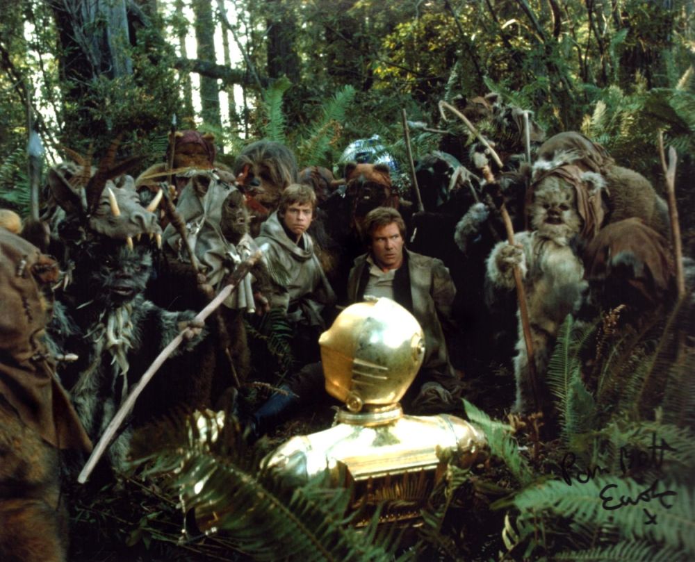 Lot 79: Pamela Betts signed Star Wars Ewok 10x8 inch...