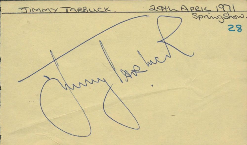 Lot 157: Jimmy Tarbuck signed Autograph page Approx. 5.5x3.25 Inch....