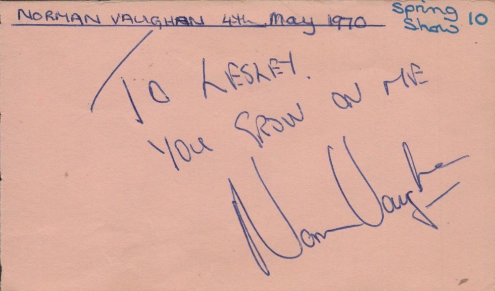 Lot 159: Norman Vaughan signed Autograph page Approx. 5.5x3.25 Inch....