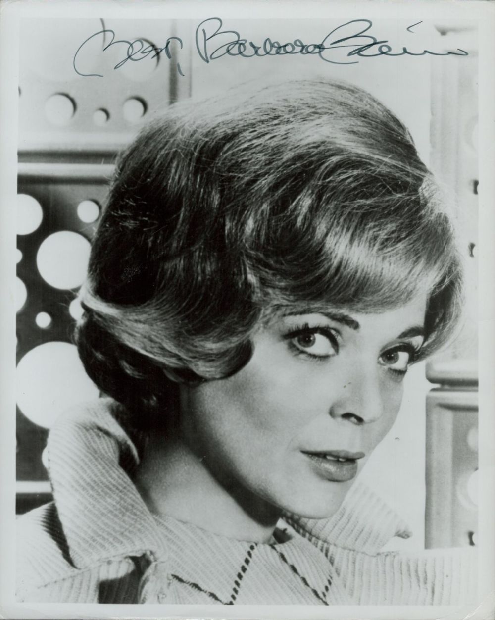Lot 205: Barbara Bain signed 10x8inch black and white photo....