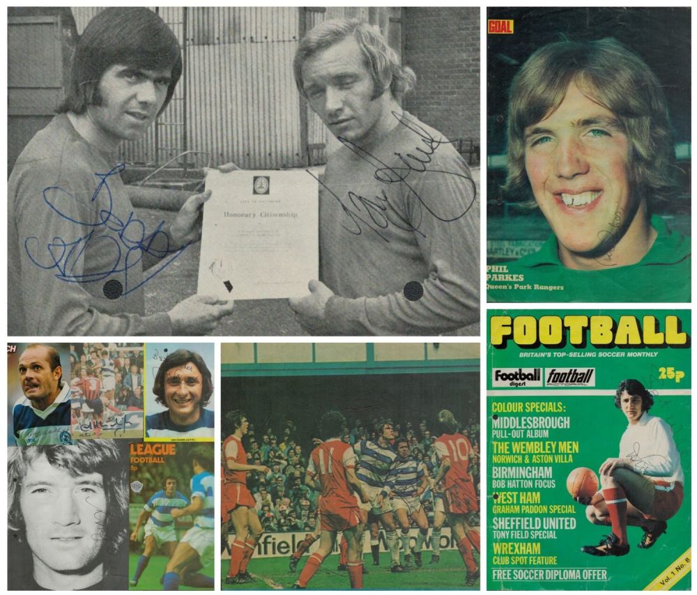 Lot 212: QPR - 8 signed magazine pictures of players...