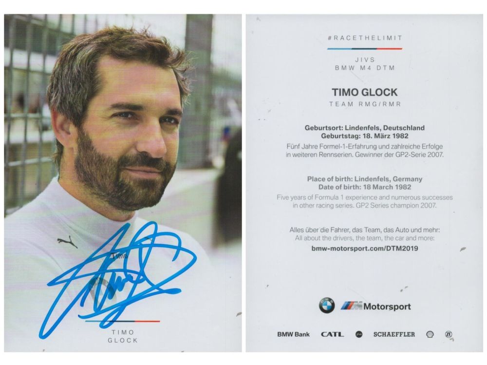 Lot 303: Timo Glock signed Colour Promo. Photo 6x4 Inch....
