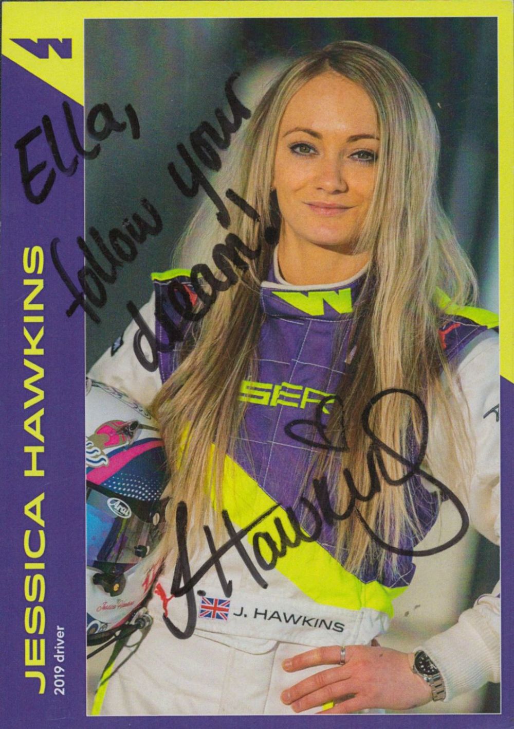 Lot 310: Jessica Hawkins signed Colour Promo. Photo 6x4 Inch....