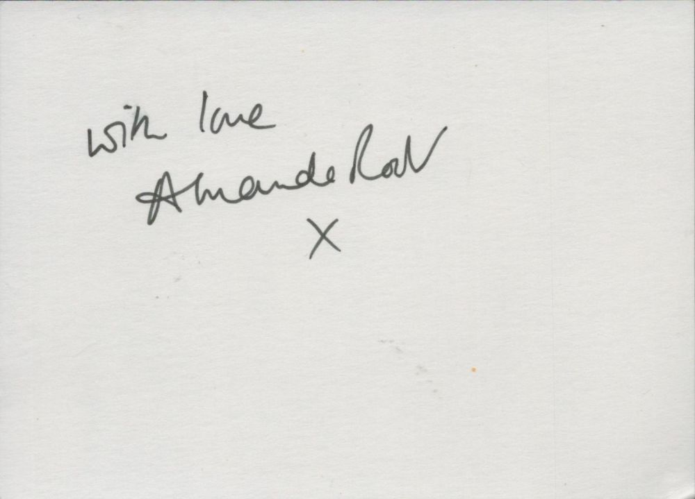 Lot 645: Amanda Root signed Autograph page Approx. 5.75x4 Inch....