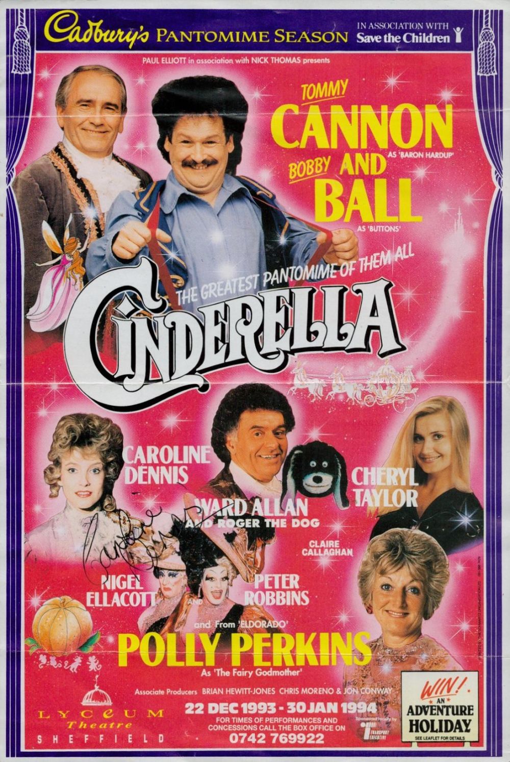 Lot 650: Caroline Dennis signed Theatre flyer 'Cinderella'. Good condition....