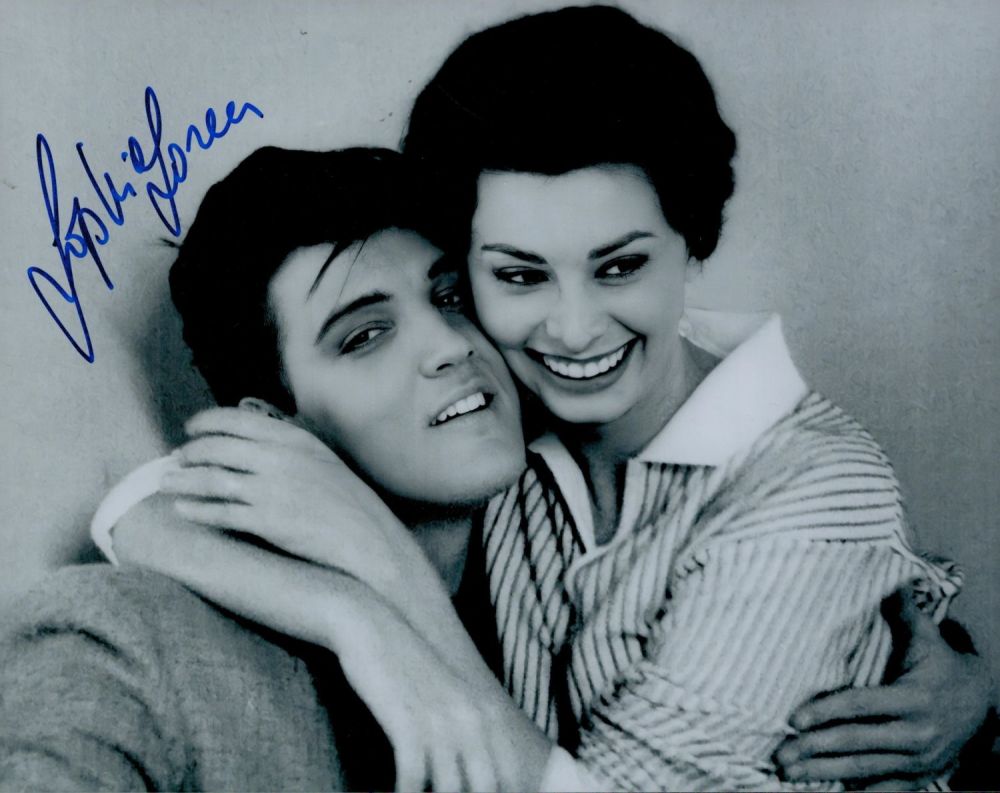 Lot 652: Sophia Loren signed 10x8inch black and white photo...