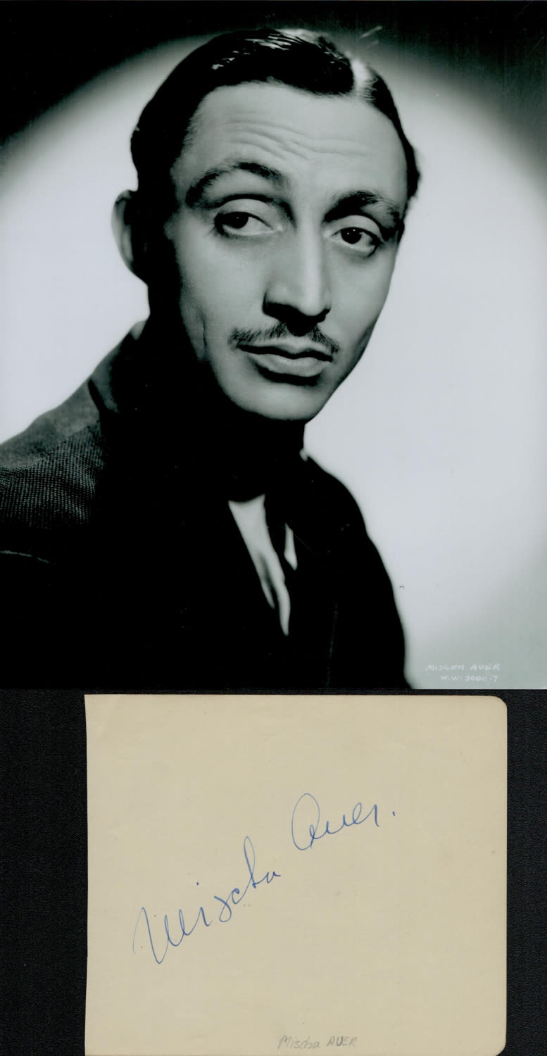Lot 670: Mischa Auer signed album page with UNSIGNED 10x8inch...