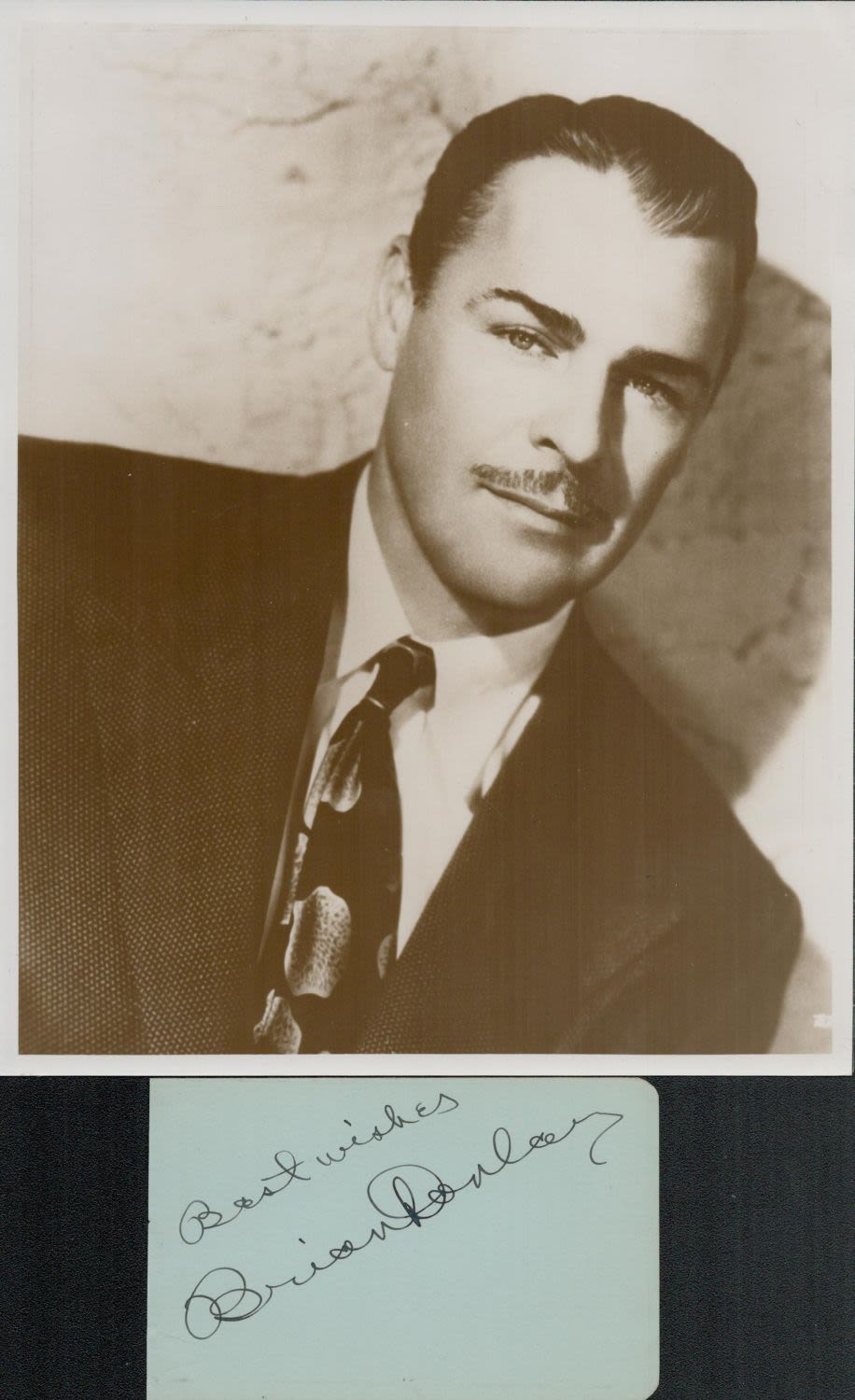 Lot 707: Brian Donlevey signed album page with 10x8inch unsigned...