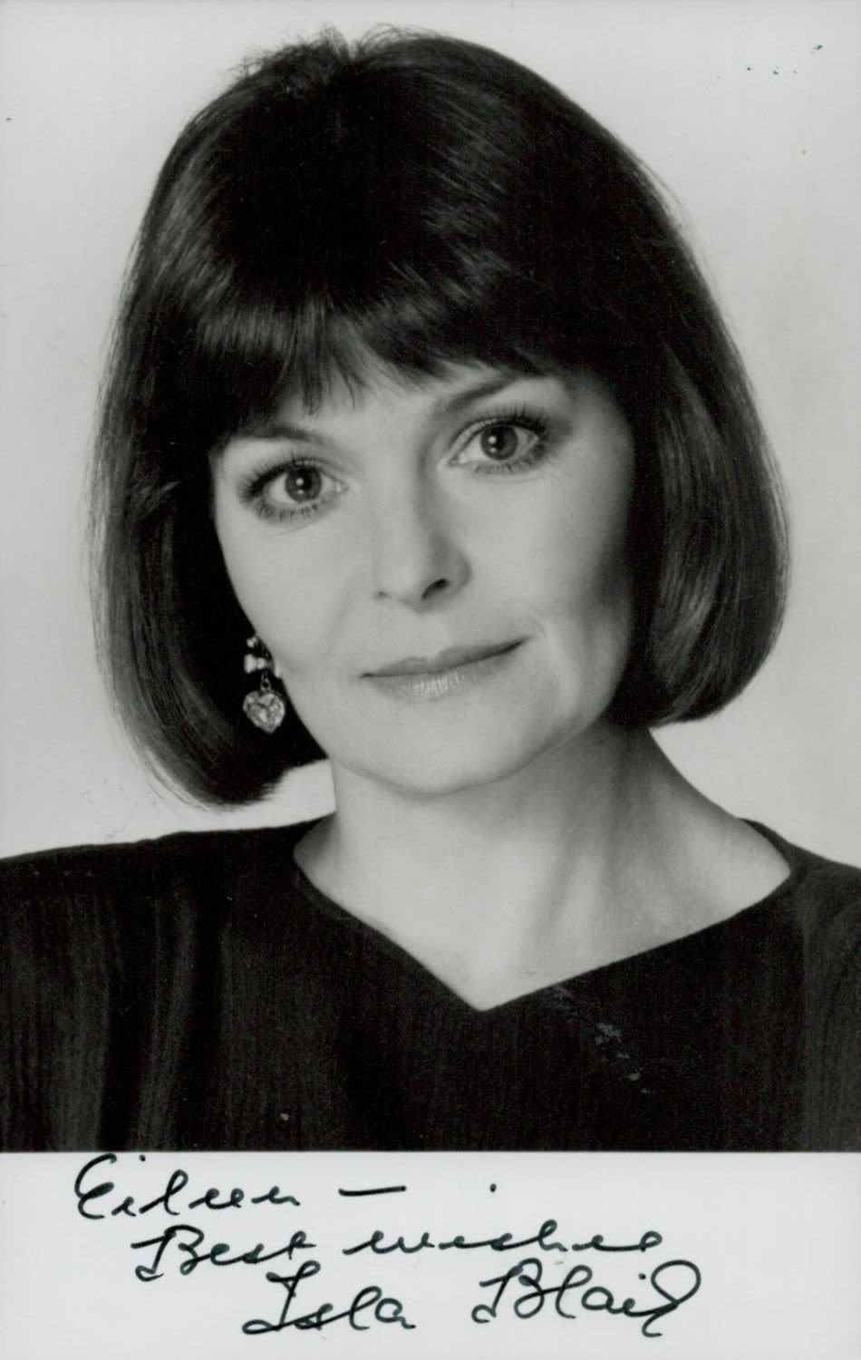 Lot 708: Isla Blair signed 64inch black and white photo....