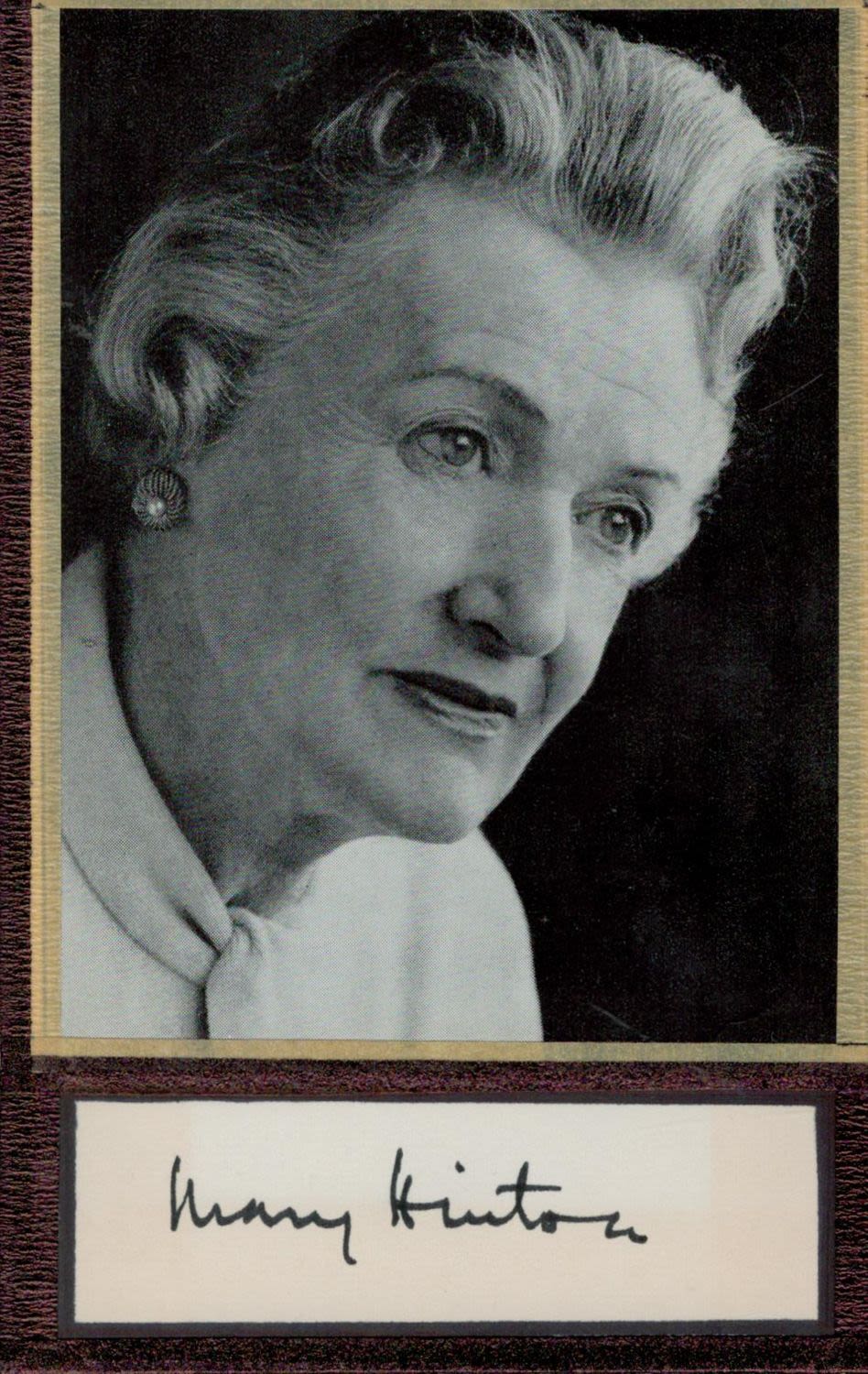 Lot 709: Mary Hinton signature piece below small black and...