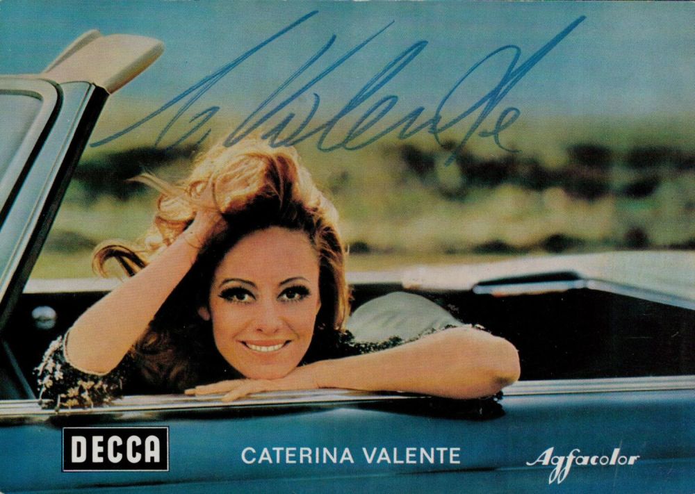 Lot 720: Caterina Valente signed 6x4inch colour promo card. Good...