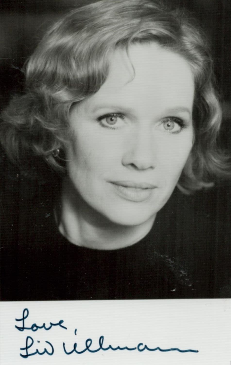 Lot 721: Liv Ullman signed 6x4inch black and white photo....
