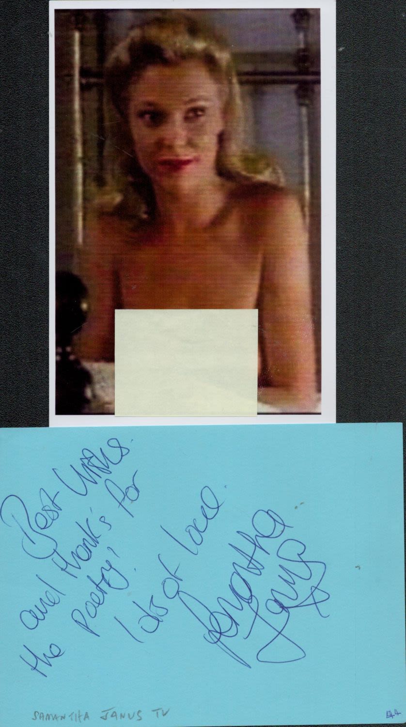 Lot 726: Samantha Janus signed album page with unsigned photo....
