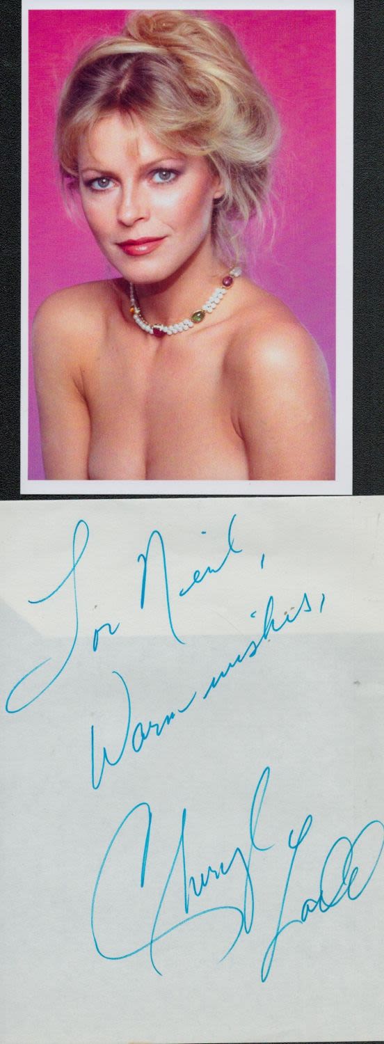 Lot 731: Cheryl Ladd signed album page with unsigned photo....