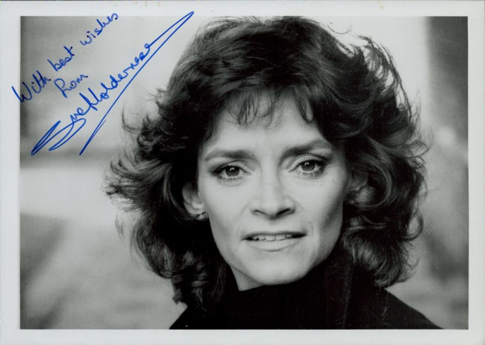 Lot 740: Sue Holderness signed 7x5inch black and white photo....