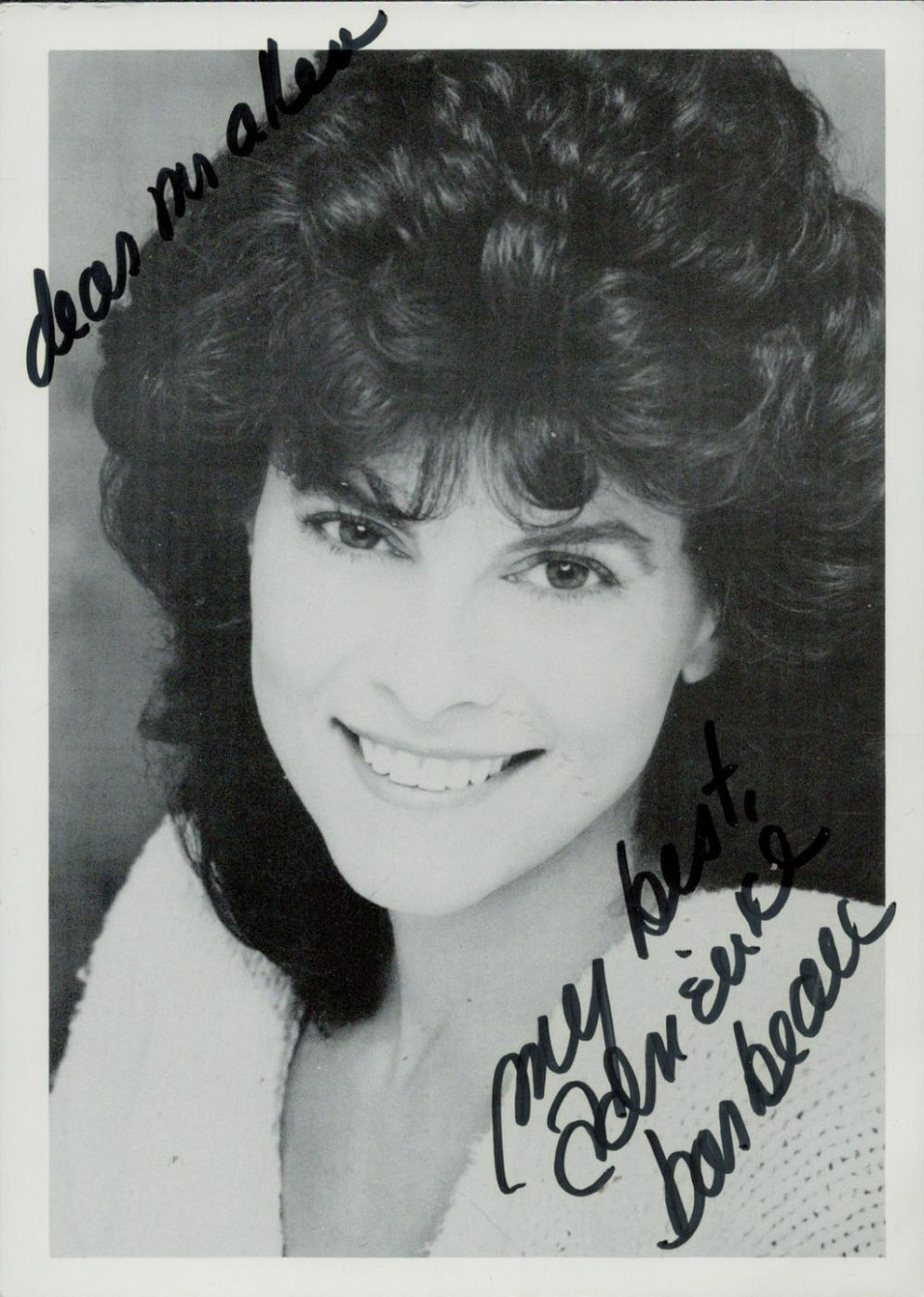 Lot 750: Adrienne Barbeau signed 7x5 inch black and white...