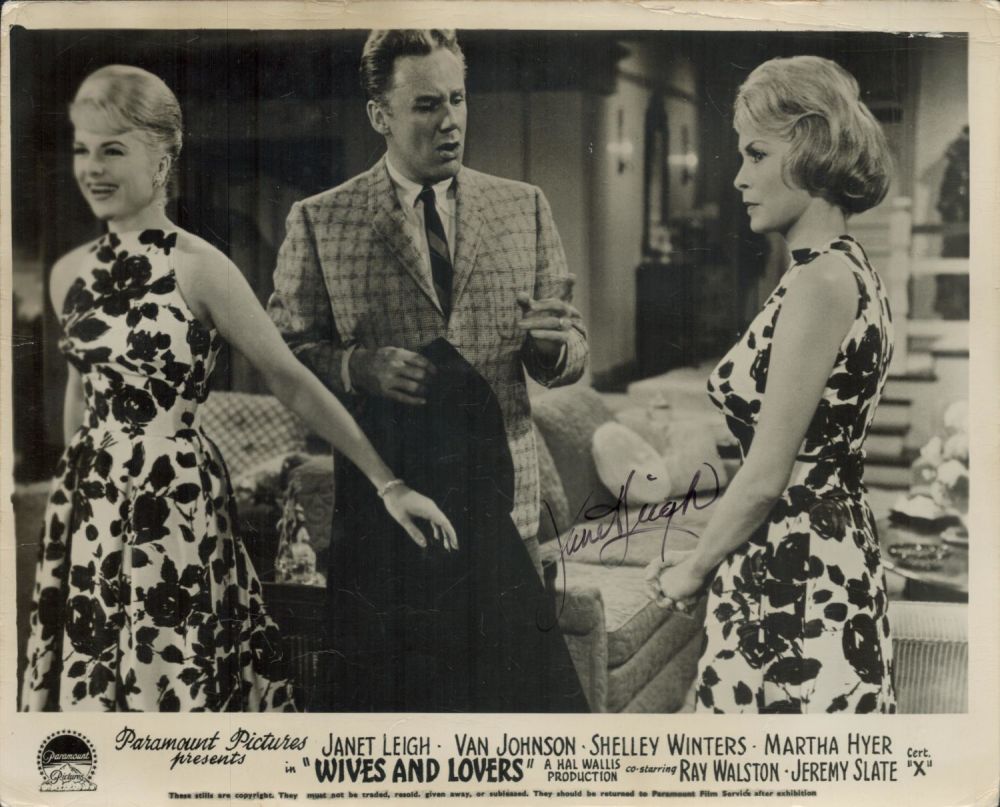 Lot 88: Janet Leigh signed 10x8 inch vintage ""Wives and...