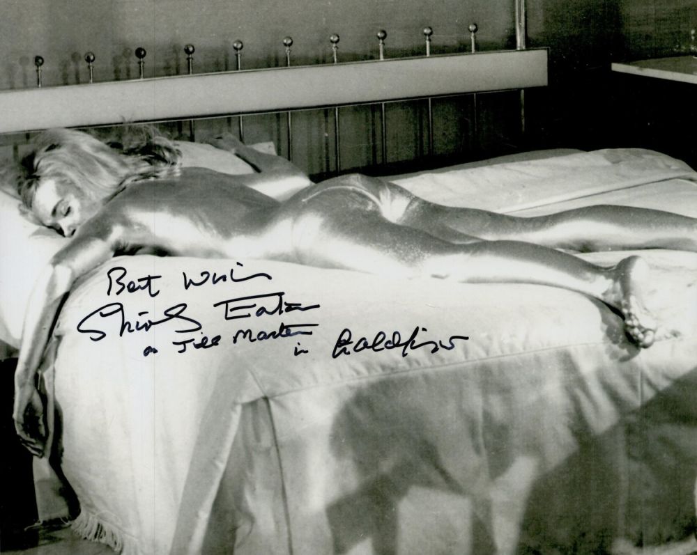 Lot 109: Shirley Eaton signed 10x8 inch James Bond Goldfinger...