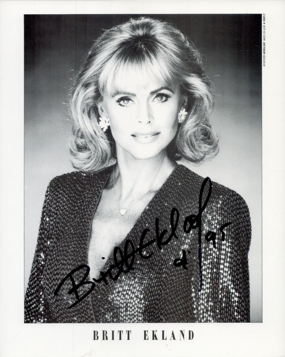 Lot 117: Britt Ekland signed 10x8 inch black and white...