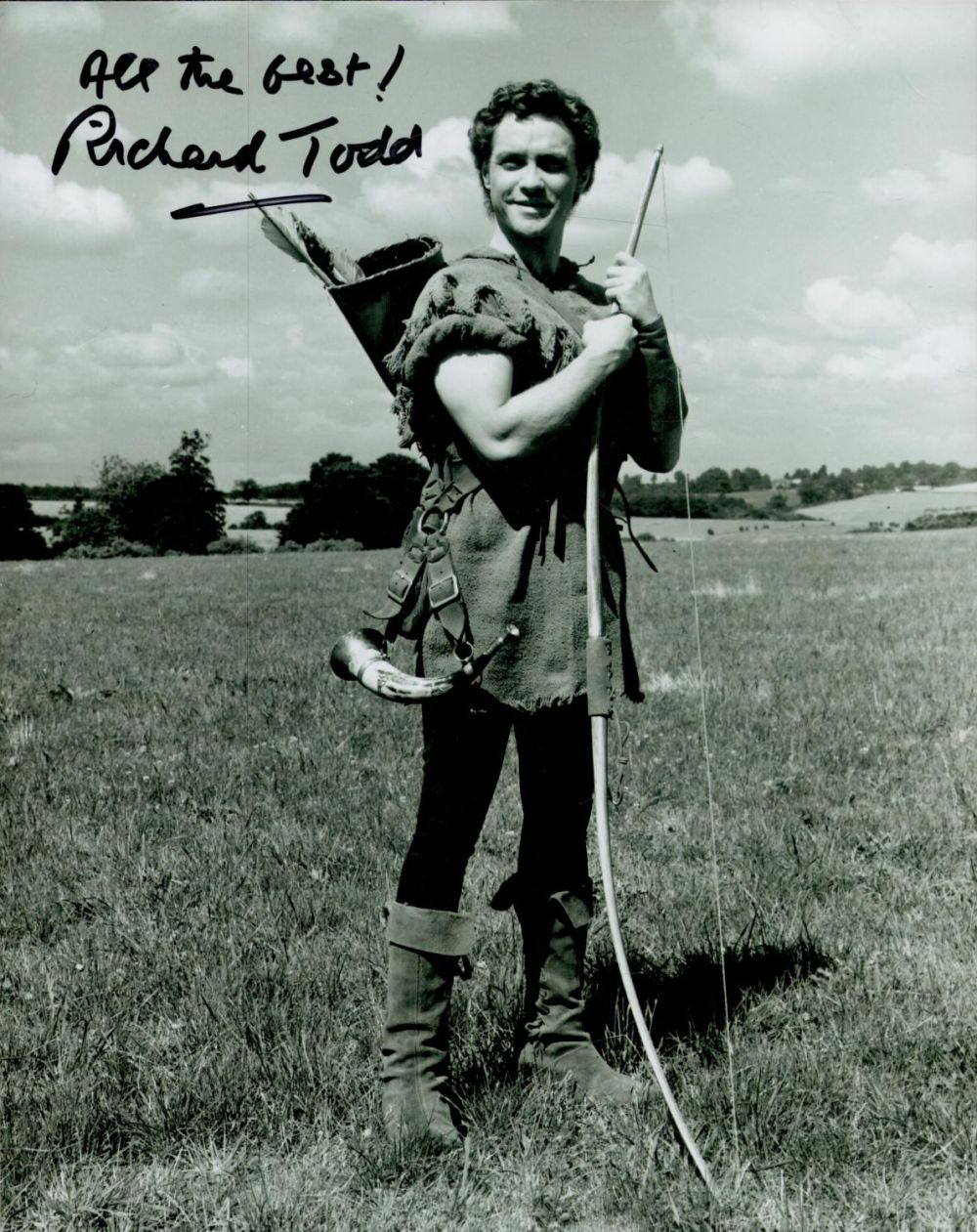 Lot 122: Richard Todd signed 10x8 inch black and white...
