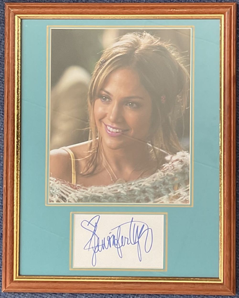 Lot 129: Jennifer Lopez 16x12 inch overall mounted and framed...