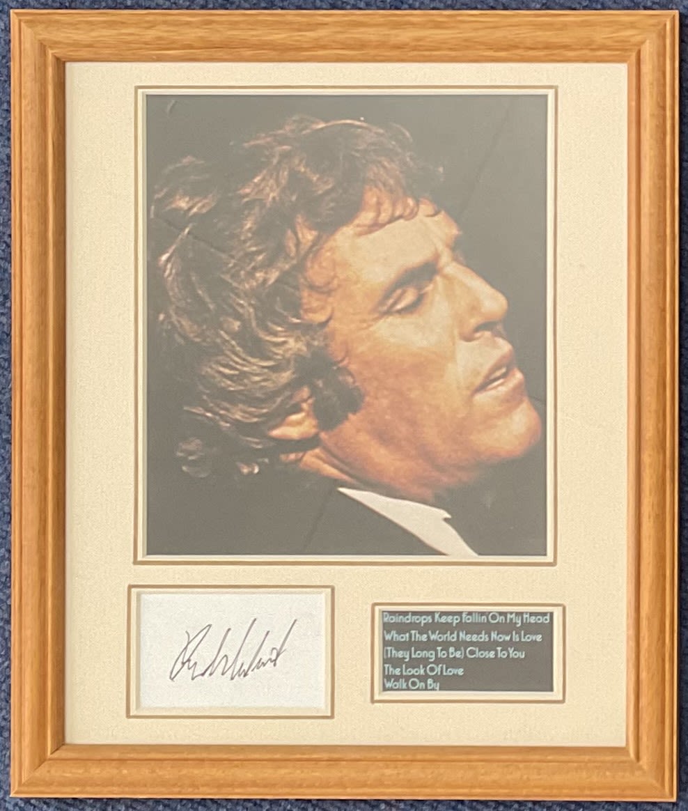 Lot 130: Burt Bacharach 14x11 inch overall mounted and framed...