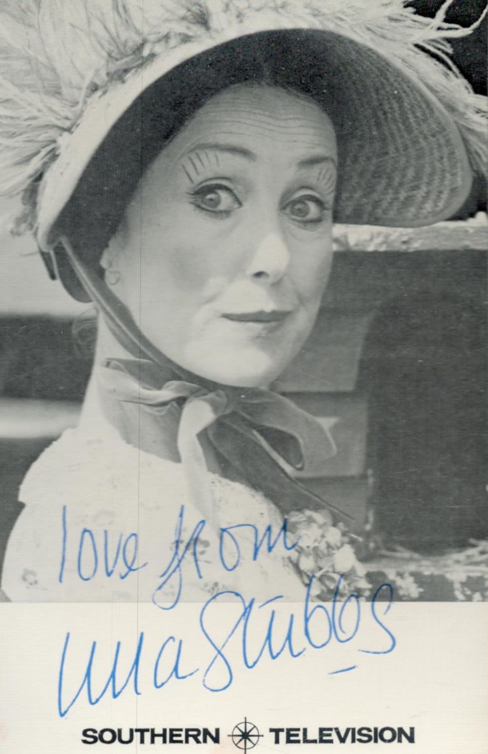 Lot 140: Una Stubbs signed 6x4 inch Southern Television Wurzel...