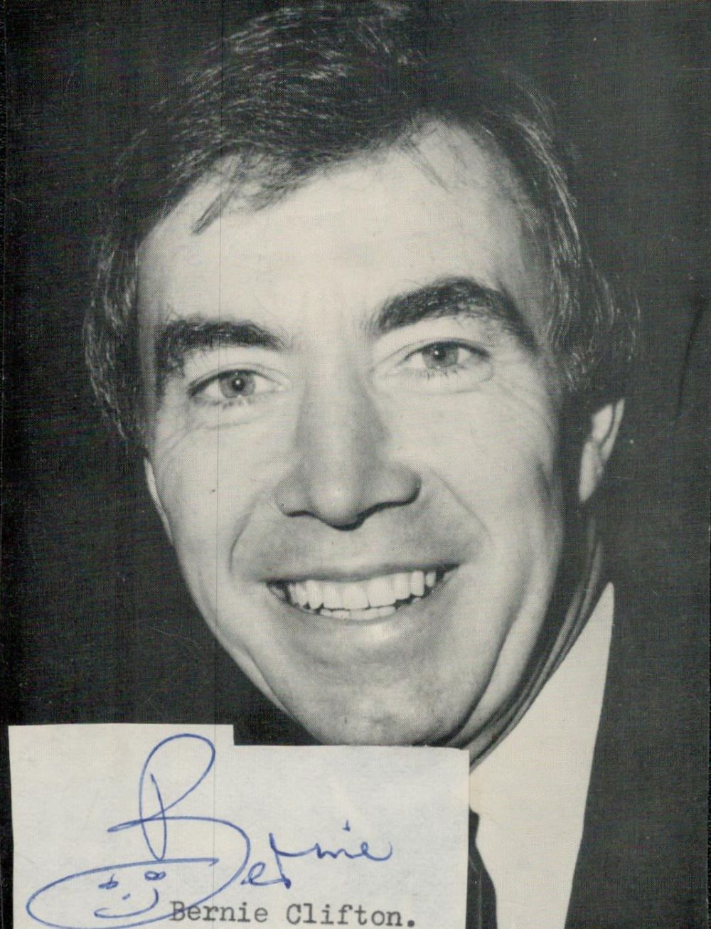 Lot 143: Bernie Clifton signed 6x4 inch black and white...