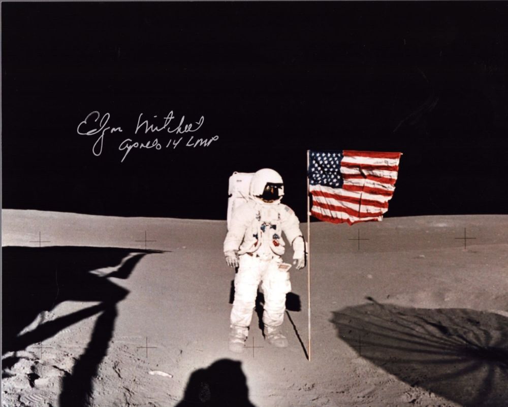 Lot 157: Edgar Mitchell signed 10x8 inch colour photo pictured...