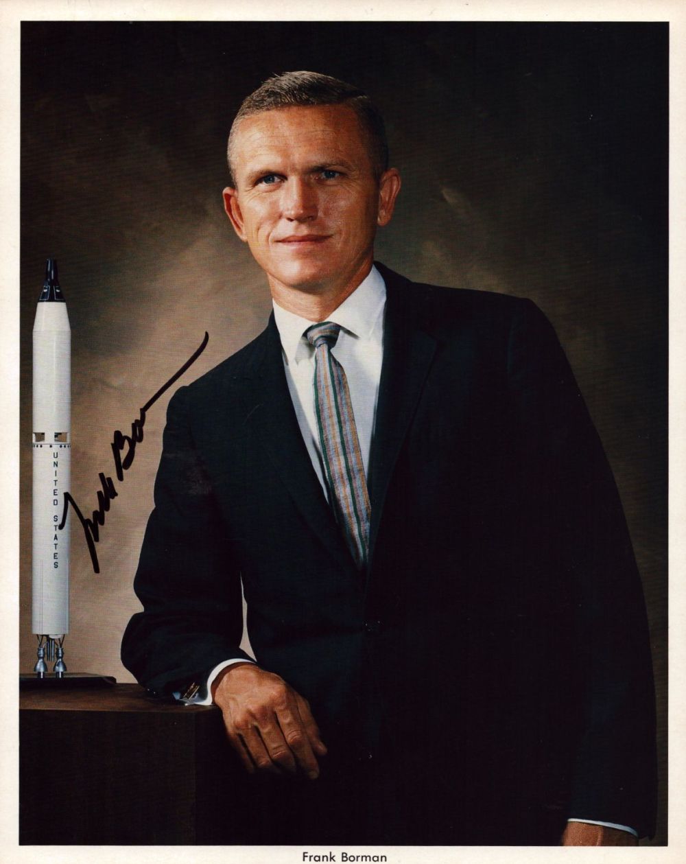 Lot 158: Frank Borman signed NASA original 10x8 inch colour...
