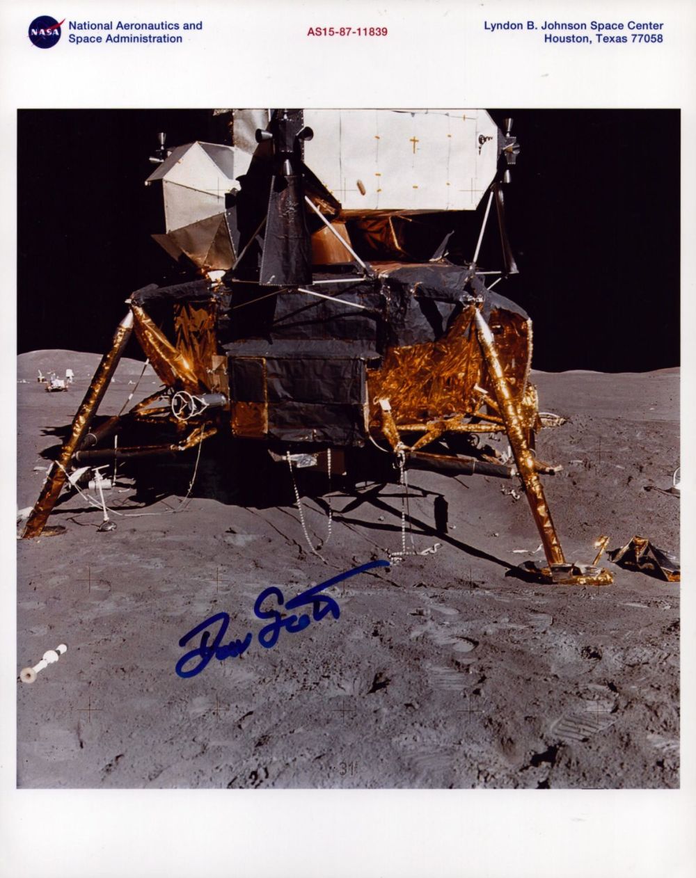 Lot 161: David R. Scott signed NASA original 10x8 inch...