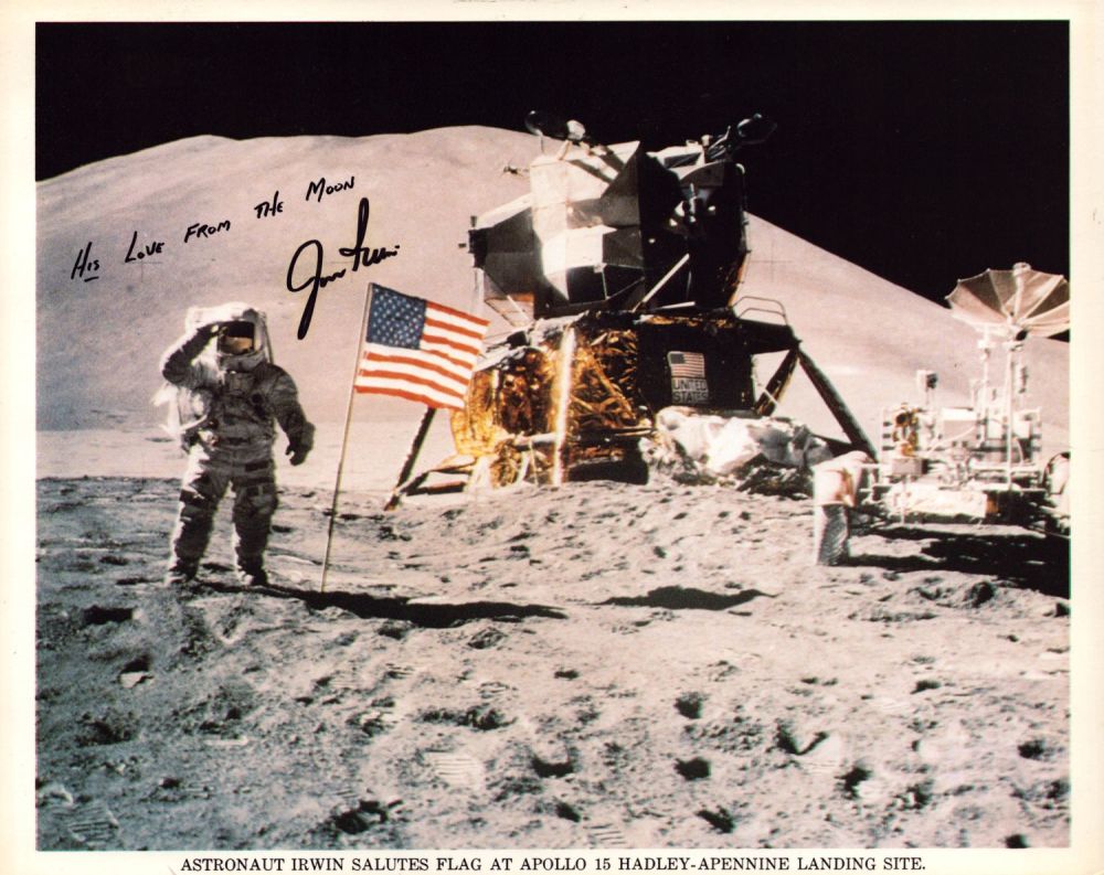 Lot 162: James B. Irwin signed NASA original 10x8 inch...