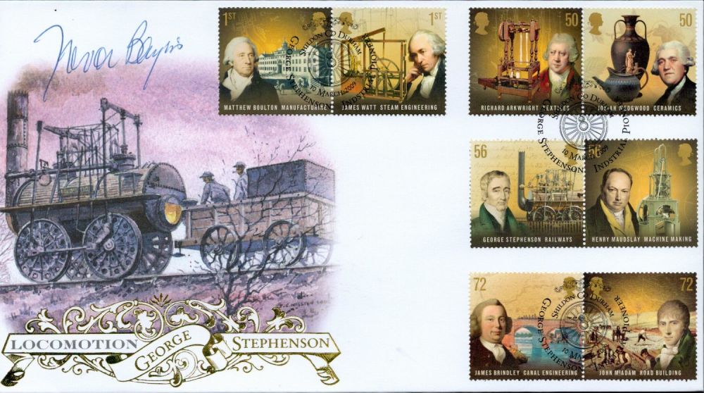 Lot 280: Trevor Baylis OBE signed Locomotion George Stephenson FDC....