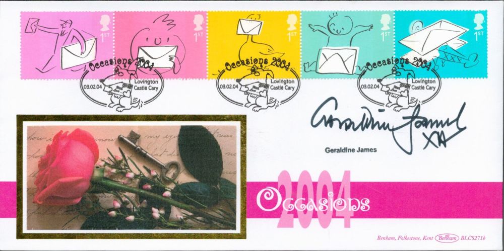 Lot 304: Geraldine James signed Occasions 2004 FDC. 3rd February...