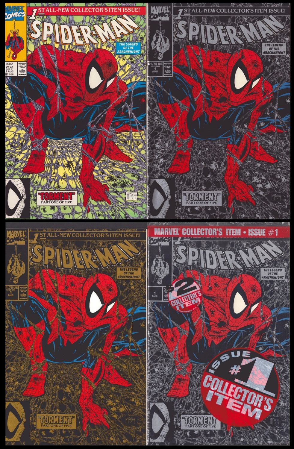 Lot 99: Marvel Comics Spiderman collcetion of 4 Vol.1 No.1...