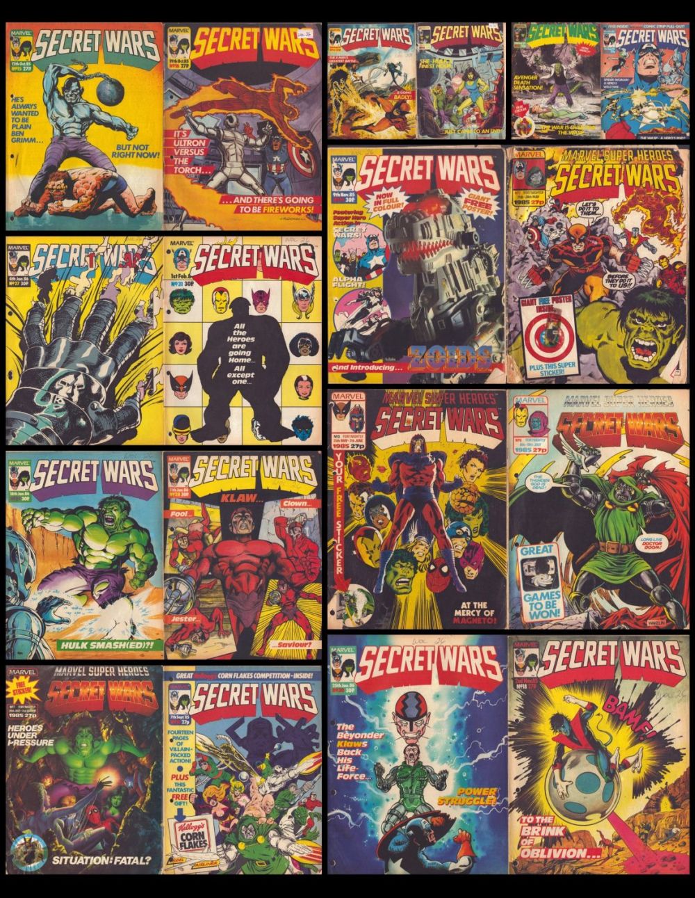 Lot 224: Collection of 18 Marvel Comics Secret Wars titles...