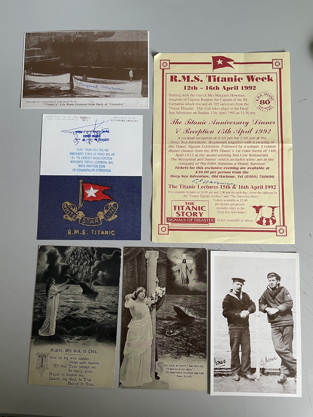 Lot 248: Titanic Millvina Dean and Edith Haisman Signed Items....
