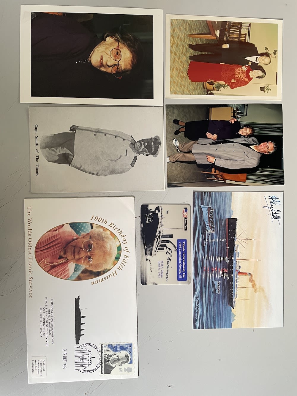 Lot 249: Titanic Millvina Dean and Edith Haisman Signed Items....