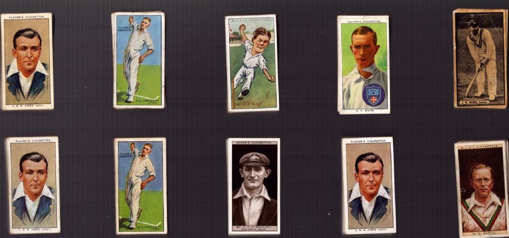 Lot 58: Collection of 10 packs Vintage Cricket Cigarette cards....