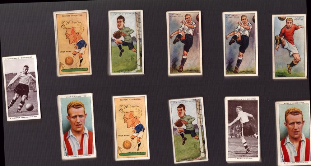 Lot 62: Collection of 11 packs Vintage Football Cigarette cards....