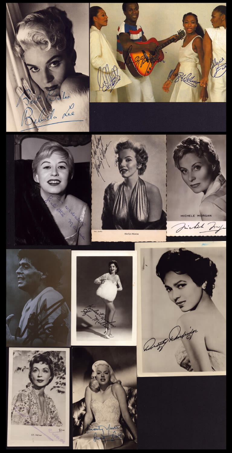 Lot 70: Collection of 10 PRINTED signature photos including names...