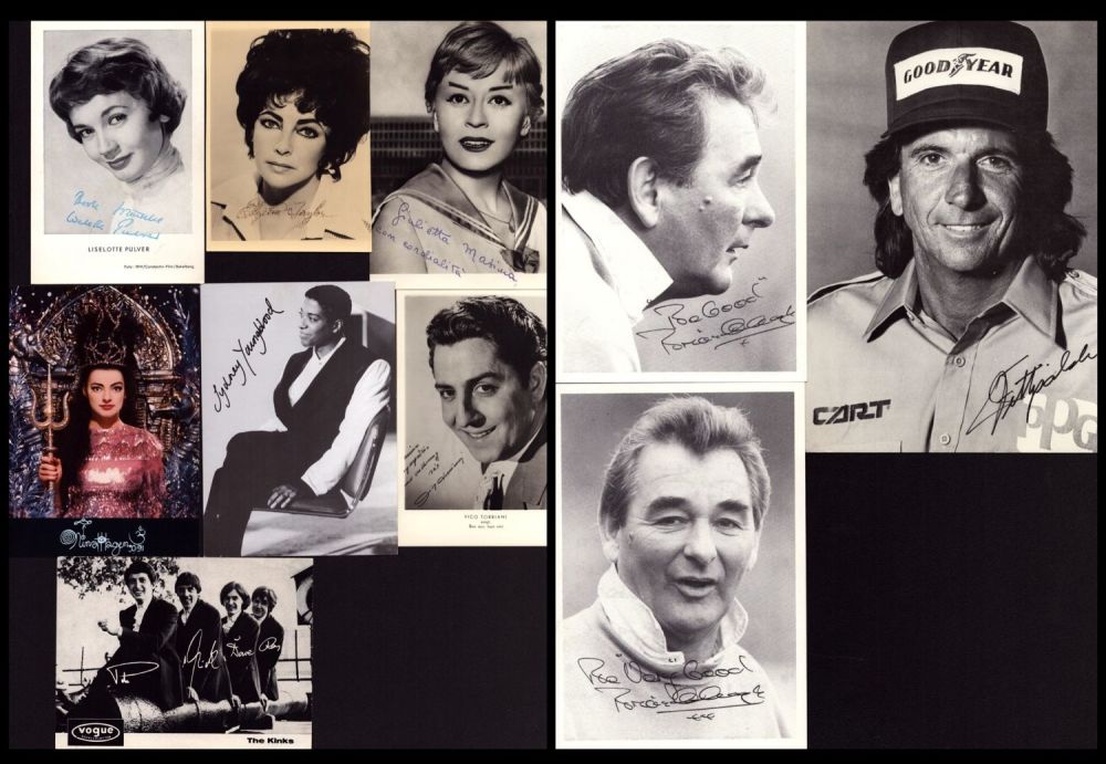 Lot 71: Collection of 10 PRINTED signature photos including names...