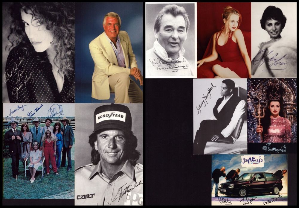 Lot 72: Collection of 10 PRINTED signature photos including names...