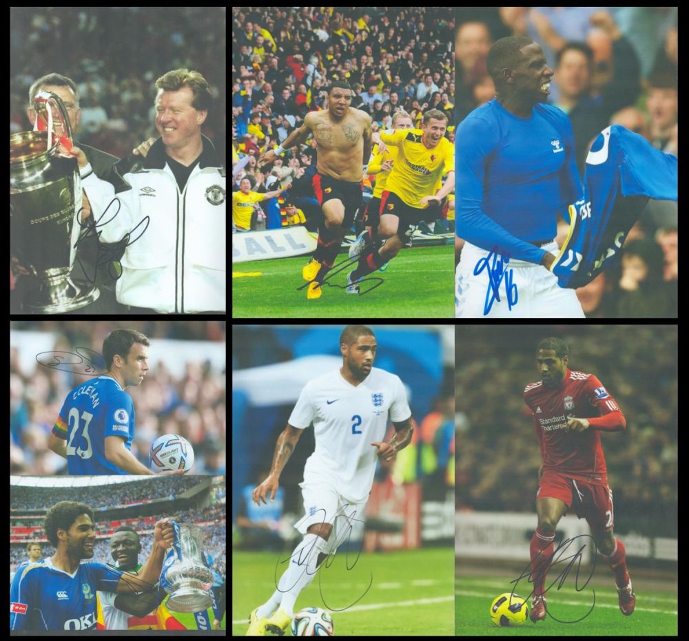 Lot 78: Football collection of 7 signed 12x8 photos signatures...