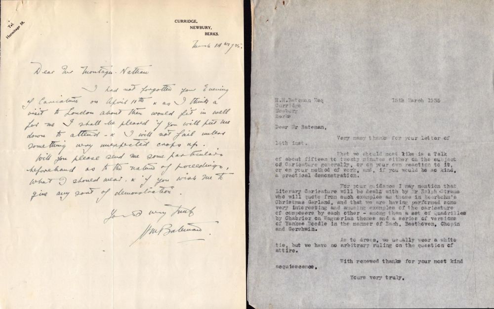 Lot 145: H M Bateman ALS dated 14/3/1935. Artist/Cartoonist. Good...