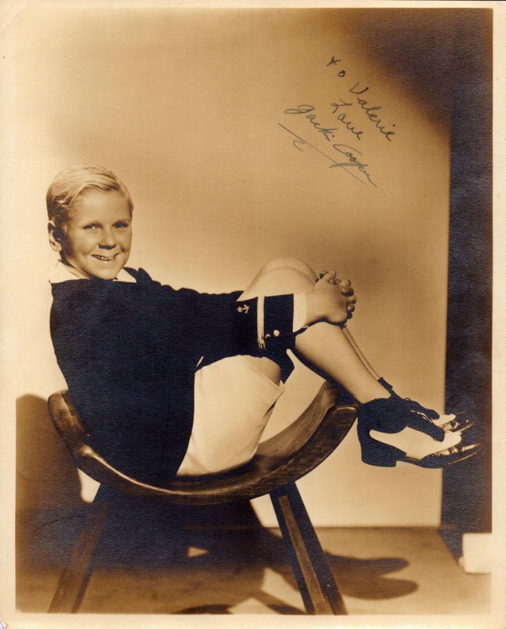 Lot 148: Jackie Cooper signed 10x8inch vintage photo. Dedicated. Good...