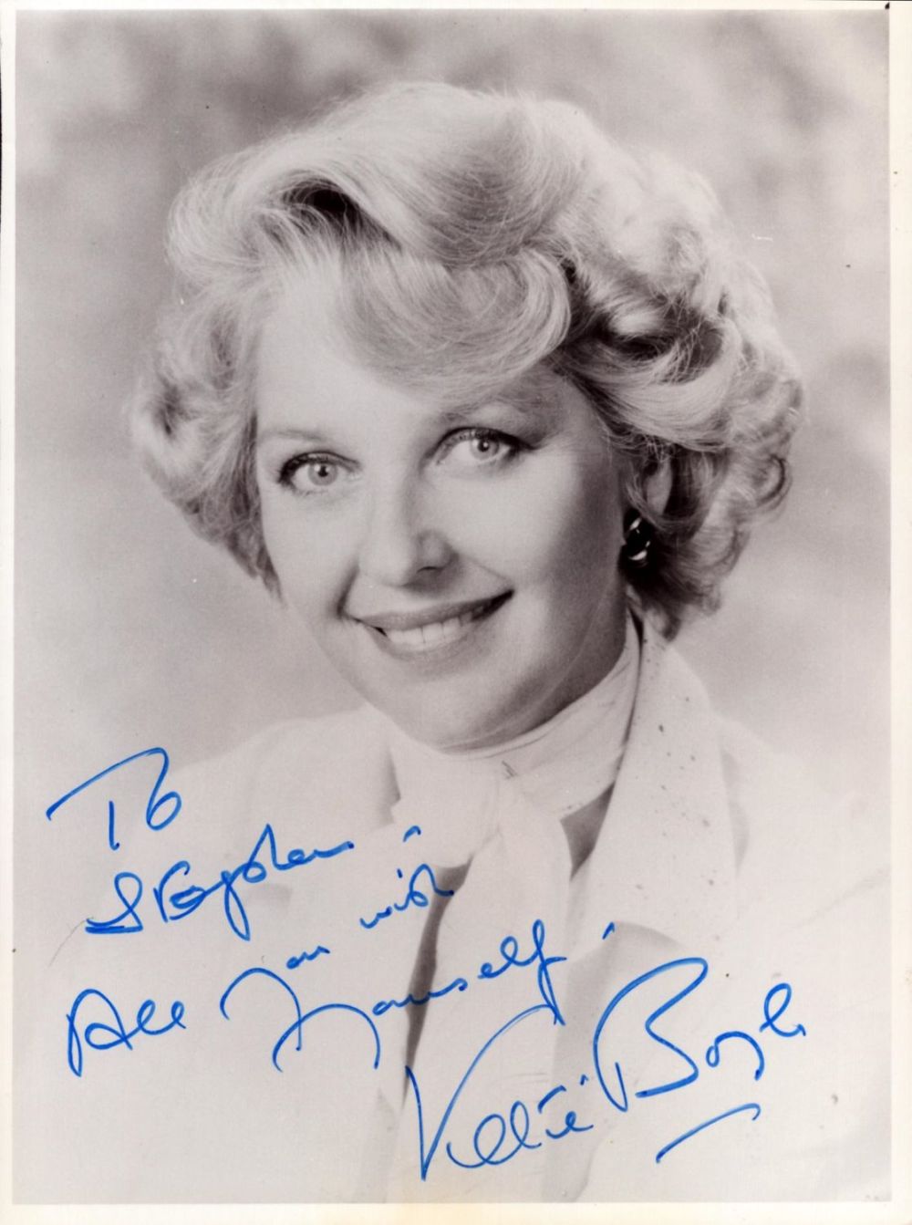 Lot 164: Katie Boyle signed 6x4inch black and white photo....